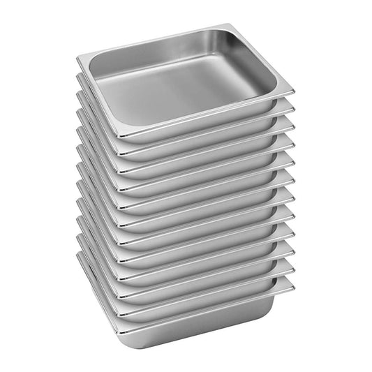 SOGA 12X Gastronorm GN Pan Full Size 1/2 GN Pan 6.5cm Deep Stainless Steel Tray • LUZ-GastronormPans5409X12
