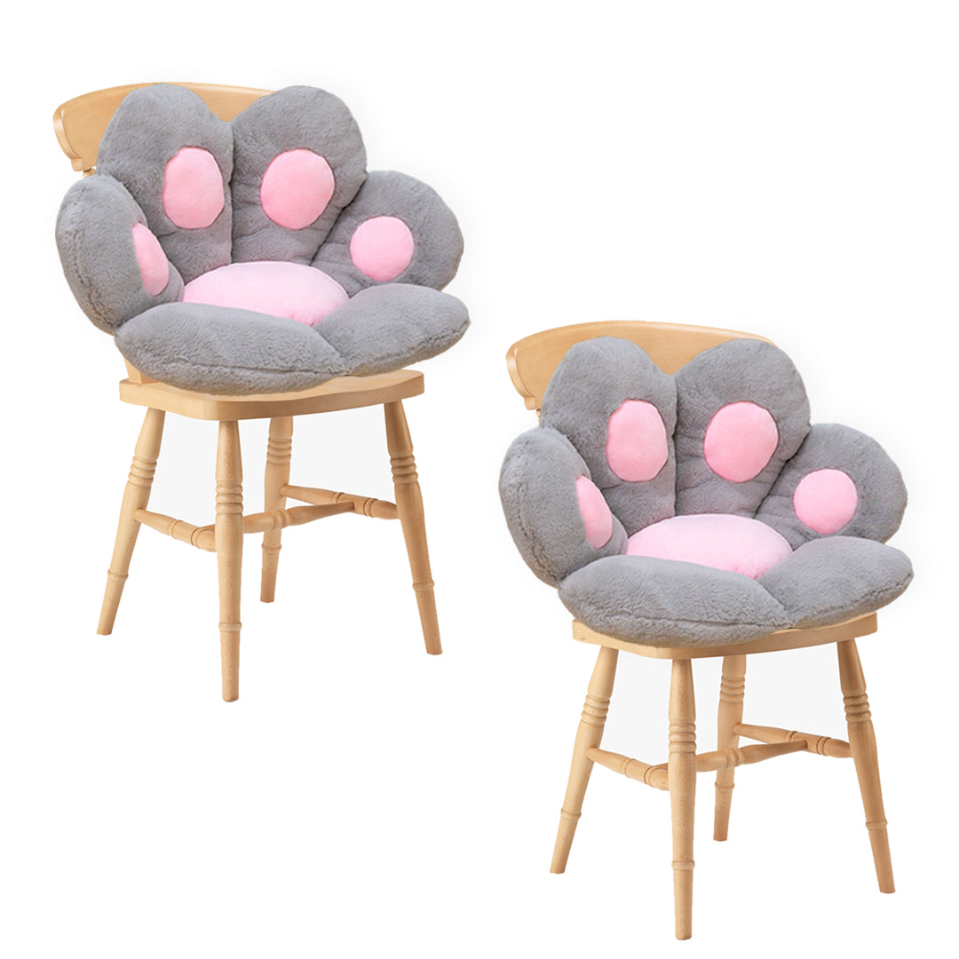 SOGA 2X Grey Paw Shape Cushion Warm Lazy Sofa Decorative Pillow Backseat Plush Mat Home Decor • LUZ-SCushion017X2