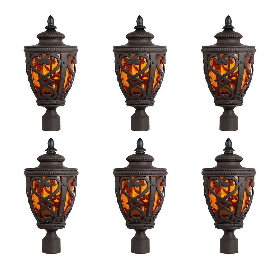 Vintage Lamp 6X 50.8cm Elegant Post Light with Aluminum and Glass Lantern Classic Outdoor Lighting • LUZ-Lamp301StandX6