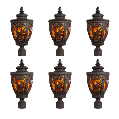 Vintage Lamp 6X 50.8cm Elegant Post Light with Aluminum and Glass Lantern Classic Outdoor Lighting • LUZ-Lamp301StandX6