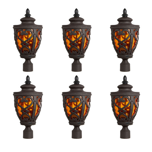 Vintage Lamp 6X 50.8cm Elegant Post Light with Aluminum and Glass Lantern Classic Outdoor Lighting • LUZ-Lamp301StandX6