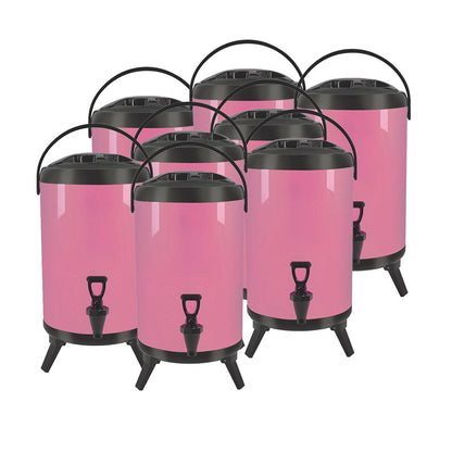 SOGA 8X 8L Stainless Steel Insulated Milk Tea Barrel Hot and Cold Beverage Dispenser Container with Faucet Pink • LUZ-VICDispenser8LPNKX8