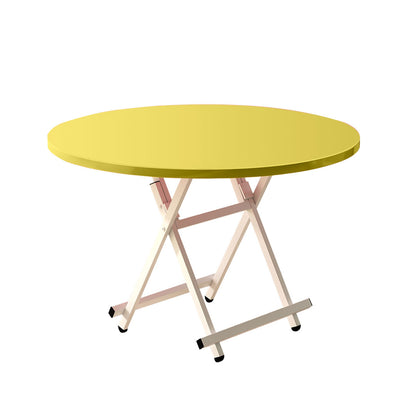 SOGA Yellow Dining Table Portable Round Surface Space Saving Folding Desk Home Decor • LUZ-TableRD725