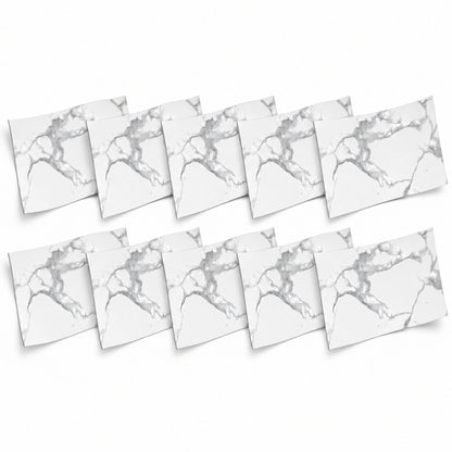 SOGA Peel & Stick Floor and Wall Tiles 30 x 60cm 10 Pack White Grey Faux Marble • LUZ-TileCZA054Med