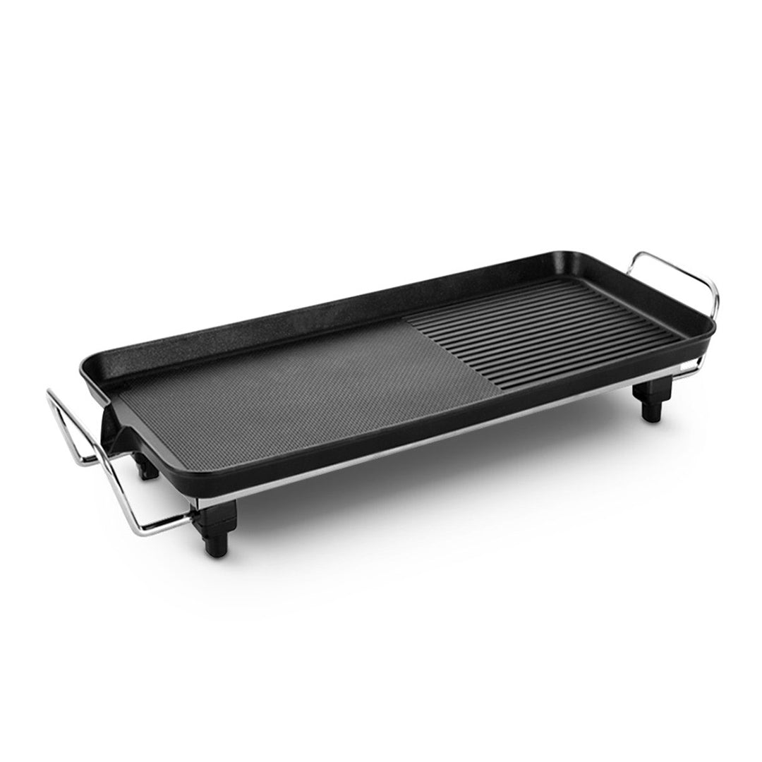 SOGA 48cm Electric BBQ Grill Teppanyaki Tough Non-stick Surface Hot Plate Kitchen 3-5 Person • LUZ-KoreanBBQPlate48CM