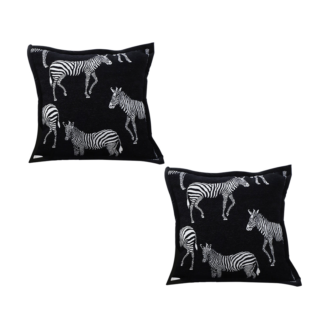 SOGA 2X 45cm Black Light Luxury Zebra Cushion Decorative Square Pillow Living Room Home Decor LUZ-FrenchCushion290X2