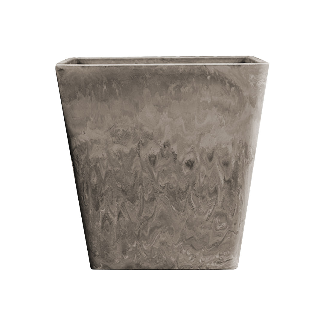 SOGA 27cm Sand Grey Square Resin Plant Flower Pot in Cement Pattern Planter Cachepot for Indoor Home Office • LUZ-FPotH2766