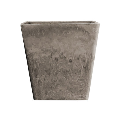 SOGA 27cm Sand Grey Square Resin Plant Flower Pot in Cement Pattern Planter Cachepot for Indoor Home Office • LUZ-FPotH2766