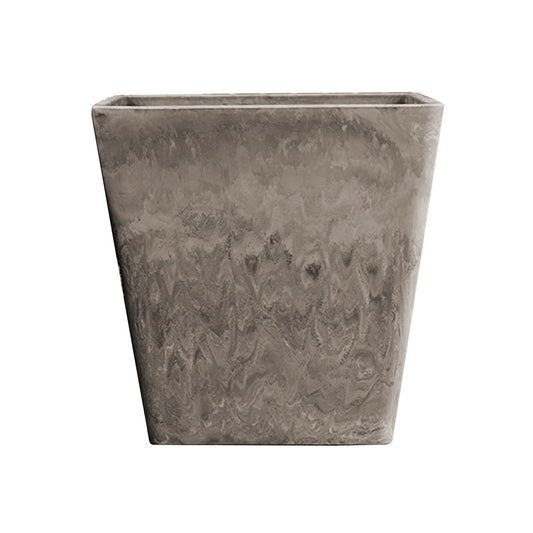 SOGA 27cm Sand Grey Square Resin Plant Flower Pot in Cement Pattern Planter Cachepot for Indoor Home Office • LUZ-FPotH2766