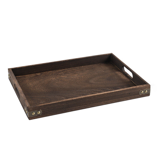 SOGA Large Walnut Rectangle Wooden Tray Breakfast Dinner Serving Board Tea Set Holder Kitchen Home Decor • LUZ-WodE563