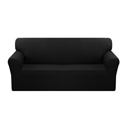 SOGA 4-Seater Black Sofa Cover Couch Protector High Stretch Lounge Slipcover Home Decor • LUZ-SofaCov204