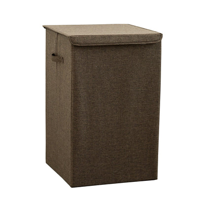 SOGA Coffee Medium Collapsible Laundry Hamper Storage Box Foldable Canvas Basket Home Organiser Decor • LUZ-SBox105