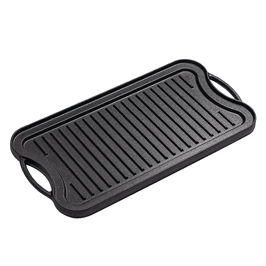SOGA 50.8cm Cast Iron Ridged Griddle Hot Plate Grill Pan BBQ Stovetop • LUZ-ZPai009