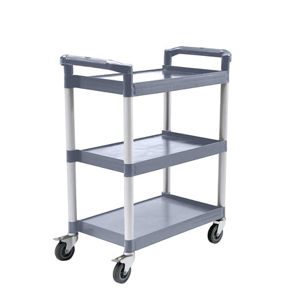 SOGA 3 Tier Food Trolley Portable Kitchen Cart Multifunctional Big Utility Service with wheels 830x420x950mm Gray • LUZ-FoodCart1522