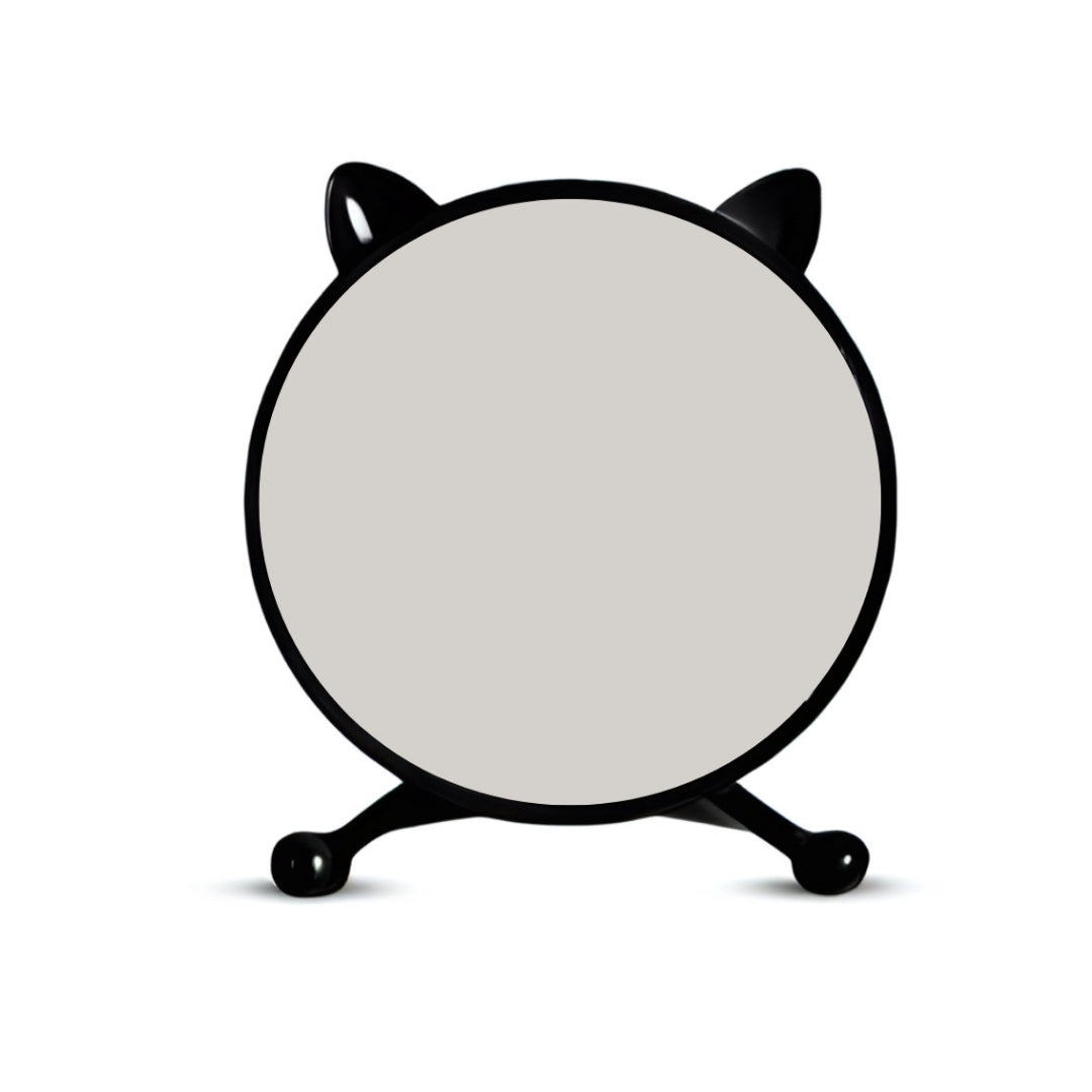 SOGA 30cm Black Smart Makeup Bedroom Table Mirror Cat Ear Style No LED Light • LUZ-MirrorE2