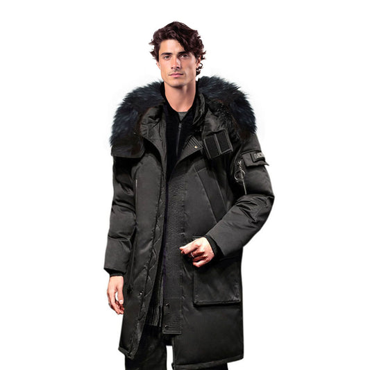 abbee Black XL Winter Fur Hooded Down Jacket Stylish Lightweight Quilted Warm Puffer Coat • LUZ-DJ-886B