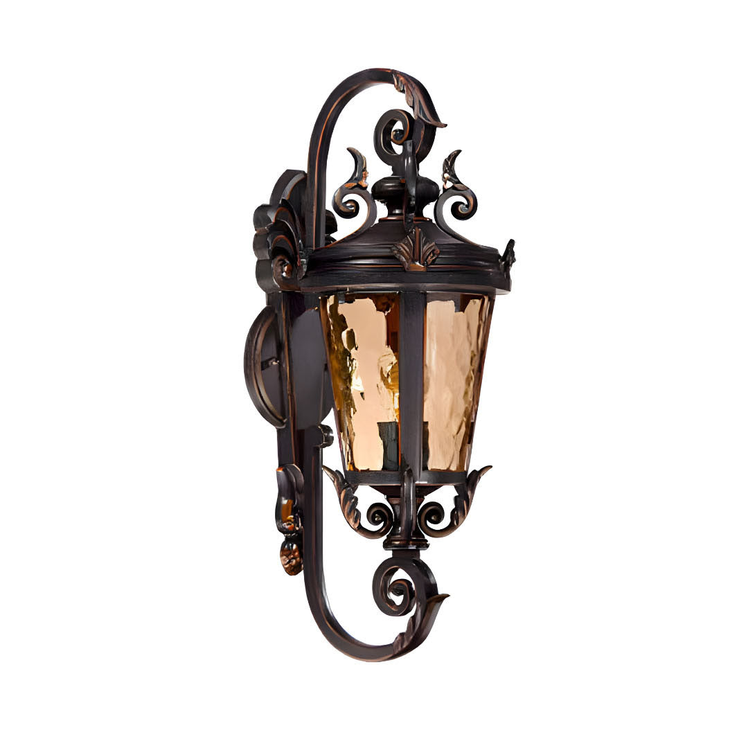 Vintage Lantern 70cm Aluminum & Glass Wall Light Classic Lantern Design Elegant Outdoor Antique Inspired Wall Lamp • LUZ-Lamp58499Med
