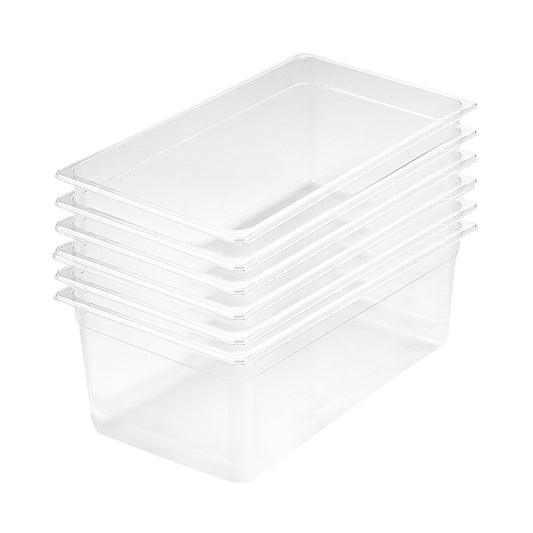 SOGA 200mm Clear Gastronorm GN Pan 1/1 Food Tray Storage Bundle of 6 • LUZ-VICPans1404X6