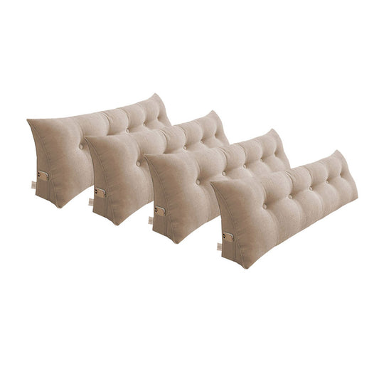 SOGA 4X 100cm Beige Triangular Wedge Bed Pillow Headboard Backrest Bedside Tatami Cushion Home Decor • LUZ-PillowFab100BeigeX4