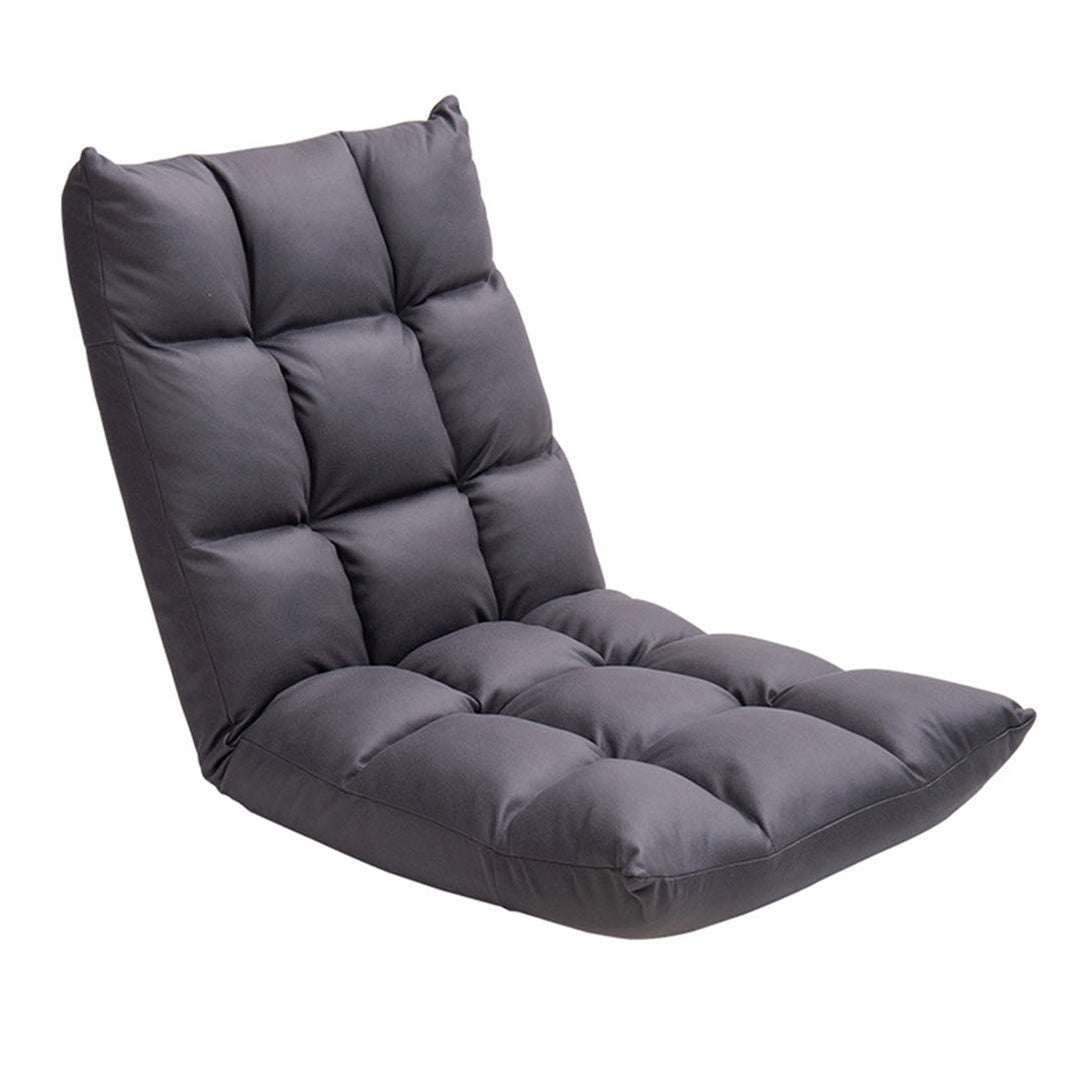 SOGA Grey Lounge Floor Recliner Adjustable Gaming Sofa Bed Foldable Indoor Outdoor Backrest Seat Home Office Decor • LUZ-LoungeD1459