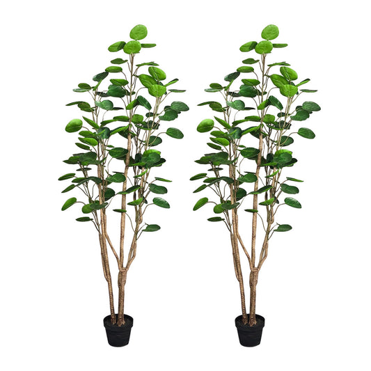 SOGA 2X 150cm Plastic Potted Polyscias Scutellaria Plant Home Garden Artificial Tree, Home Decor • LUZ-APlantFHJQD150102X2