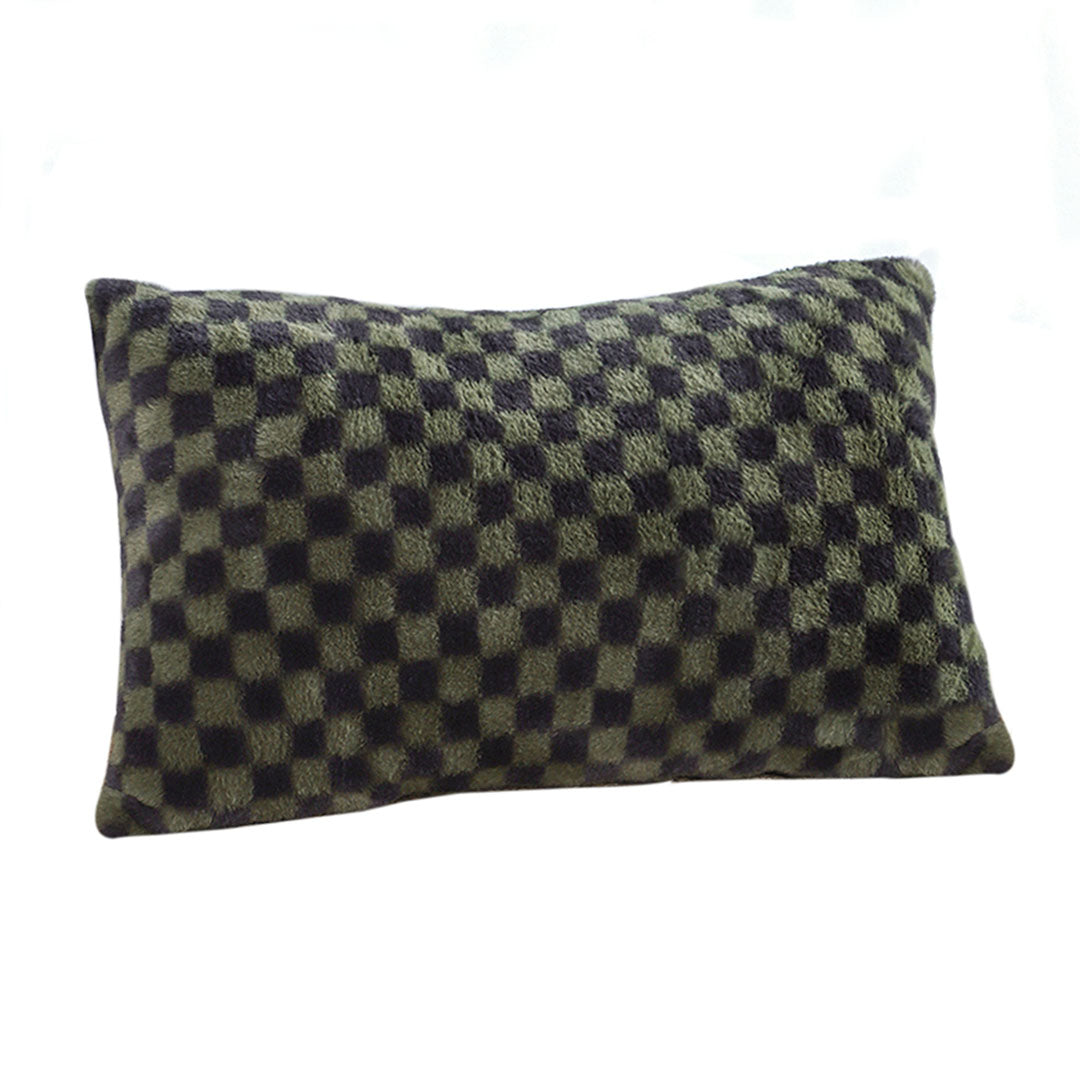 SOGA 30cm Urban Light Luxury Dark Green Checkered Lumbar Throw Pillow • LUZ-FrenchCushion239