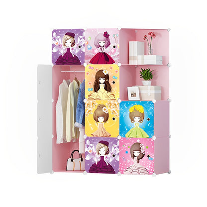 SOGA 10 Cubes Princess Design Portable Wardrobe Divide-Grid Modular Storage Organiser Foldable Closet • LUZ-Wrobe3524