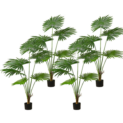 SOGA 4X 120cm Artificial Natural Green Fan Palm Tree Fake Tropical Indoor Plant Home Office Decor • LUZ-APlantSKS1267X4