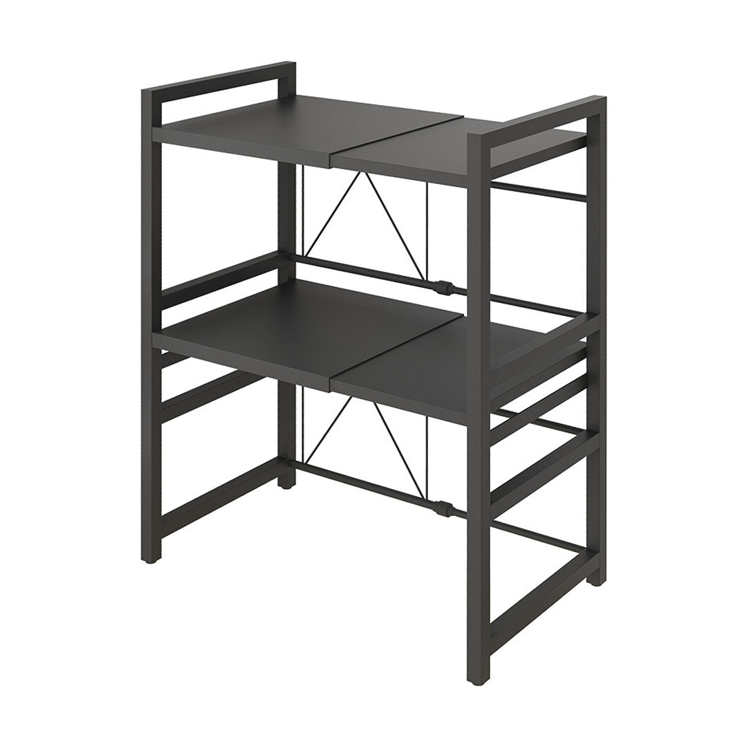 SOGA 3 Tier Steel Black Retractable Kitchen Microwave Oven Stand Multi-Functional Shelves Storage Organizer • LUZ-KitchenXY023