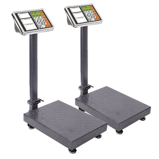 SOGA 2X 300kg Electronic Digital Platform Scale Computing Shop Postal Weight Black • LUZ-300kgPlatformScalesBlackX2