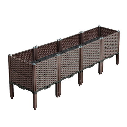 SOGA 160cm Raised Planter Box Vegetable Herb Flower Outdoor Plastic Plants Garden Bed with Legs Deepen • LUZ-PlantBox4F