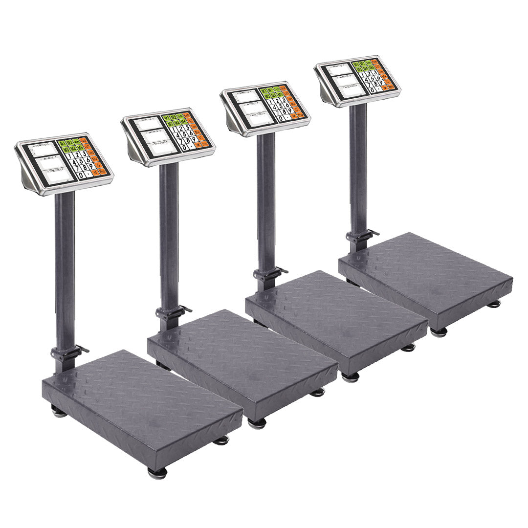 SOGA 4X 300kg Electronic Digital Platform Scale Computing Shop Postal Weight Black • LUZ-300kgPlatformScalesBlackX4