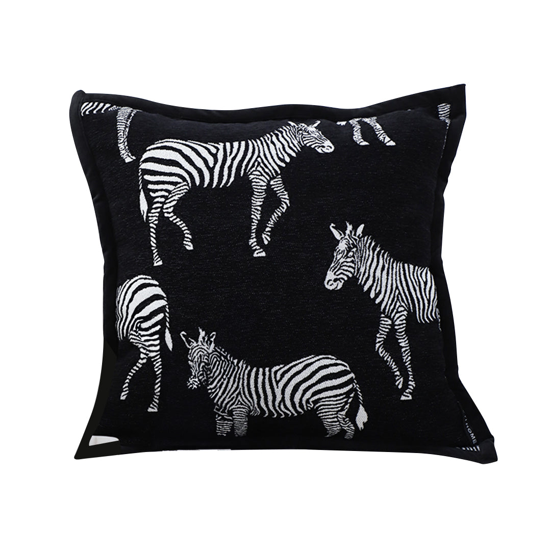 SOGA 45cm Black Light Luxury Zebra Cushion Decorative Square Pillow Living Room Home Decor LUZ-FrenchCushion290