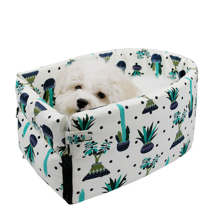 SOGA Car Central Control Nest Pet Safety Travel Bed Dog Kennel Portable Washable Pet Bag White • LUZ-CarPetBag029