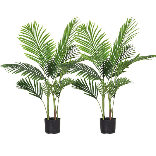 SOGA 2X 145cm Green Artificial Indoor Swallowtail Sunflower Tree Fake Plant Simulation Decorative • LUZ-APlantFH14510X2
