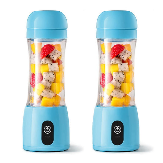 SOGA 2X 380ml Portable Mini USB Rechargeable Handheld Fruit Mixer Juicer Blue • LUZ-JuicerMiniBlueX2