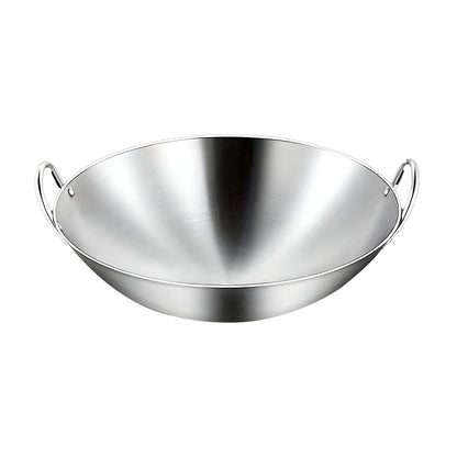 SOGA 43cm Stainless Steel Kitchen Cooking Wok with 2 Sturdy Handles • LUZ-WokCom43