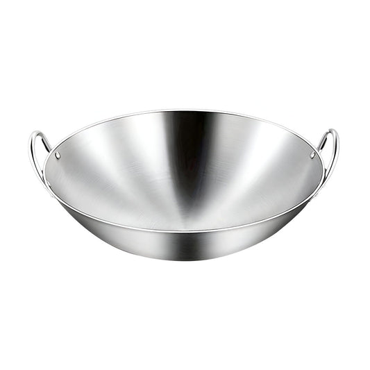 SOGA 43cm Stainless Steel Kitchen Cooking Wok with 2 Sturdy Handles • LUZ-WokCom43