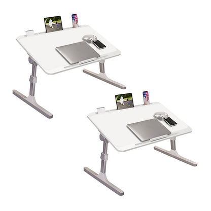 SOGA 2X 70X45cm White Small Laptop Bed Portable Foldable Study Table Adjustable • LUZ-BedTableA14X2