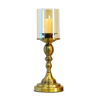 SOGA 42cm Gold Nordic Deluxe Candlestick Candle Holder Stand Pillar Glass /Iron • LUZ-CandleStick3452