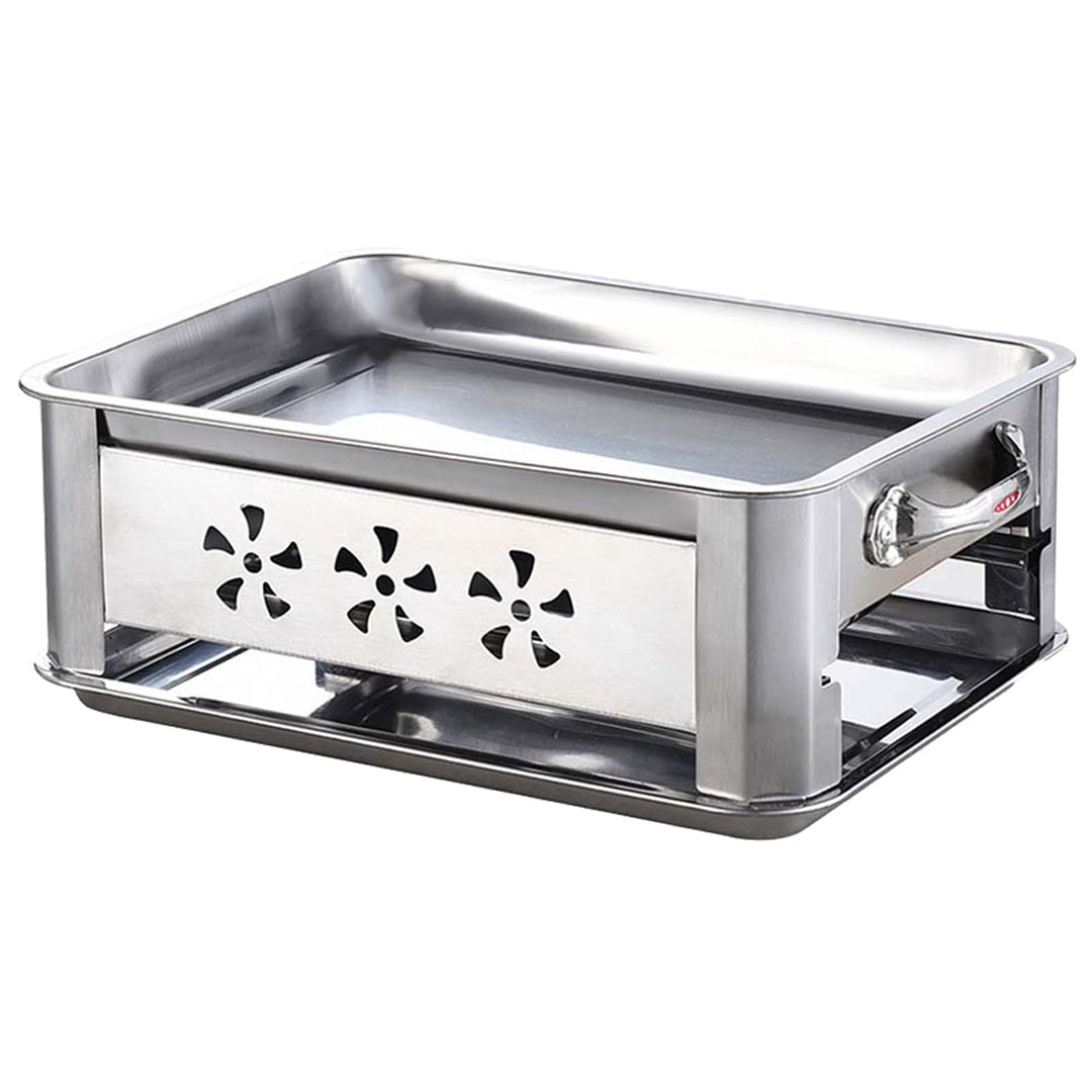 36CM Portable Stainless Steel Outdoor Chafing Dish BBQ Fish Stove Grill Plate • LUZ-ChafingDishFish36cm