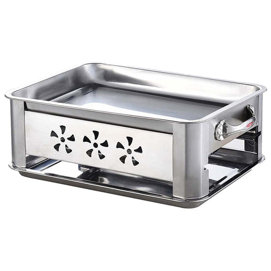 36CM Portable Stainless Steel Outdoor Chafing Dish BBQ Fish Stove Grill Plate • LUZ-ChafingDishFish36cm