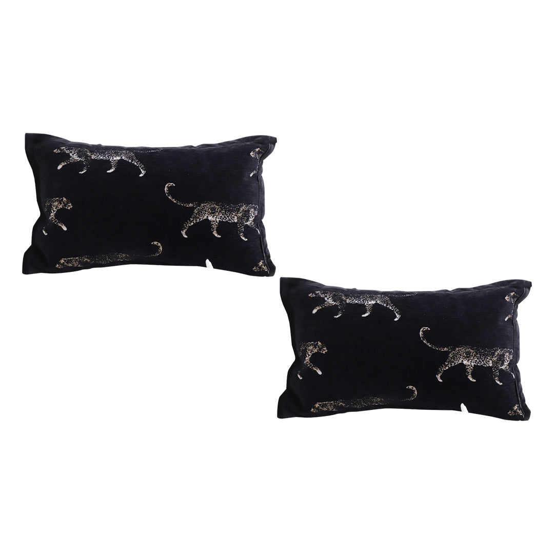 SOGA 2X 35cm Black Throw Pillow Elegant Decorative Cushion Living Room Modern Home Decor • LUZ-FrenchCushion331X2