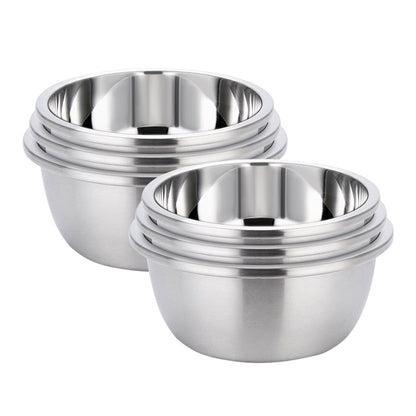 SOGA 2X 3Pcs Deepen Polished Stainless Steel Stackable Baking Washing Mixing Bowls Set Food Storage Basin • LUZ-Bowl886X2