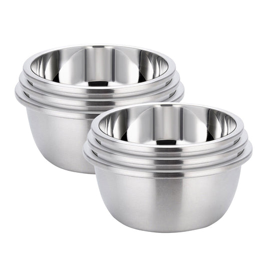 SOGA 2X 3Pcs Deepen Polished Stainless Steel Stackable Baking Washing Mixing Bowls Set Food Storage Basin • LUZ-Bowl886X2