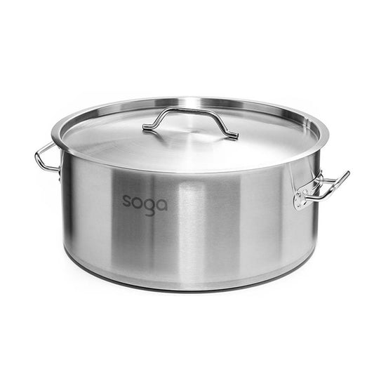 SOGA Stock Pot 32L Top Grade Thick Stainless Steel Stockpot 18/10 • LUZ-SOGAStockPot32L