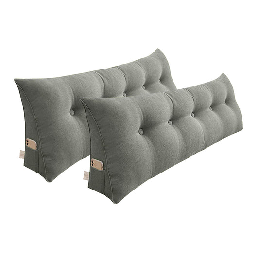 SOGA 2X 120cm Grey Triangular Wedge Bed Pillow Headboard Backrest Bedside Tatami Cushion Home Decor • LUZ-Pillow2112X2