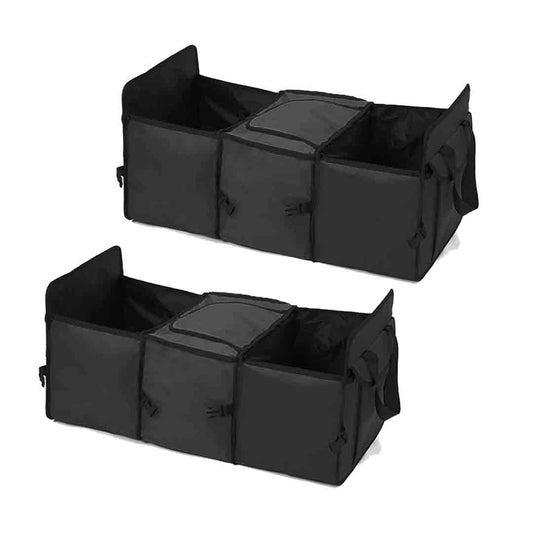 SOGA 2X Car Portable Storage Box Waterproof Oxford Cloth Multifunction Organizer Black • LUZ-CarStorageBoxBlackX2