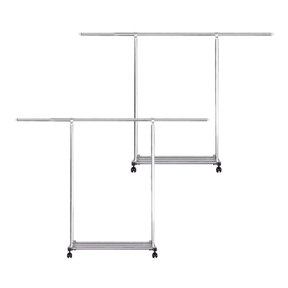 SOGA 2X 240cm Stainless Steel Floor-Standing Clothes Rack - Durable and Space-Saving Laundry Organizer • LUZ-BSXG2527X2
