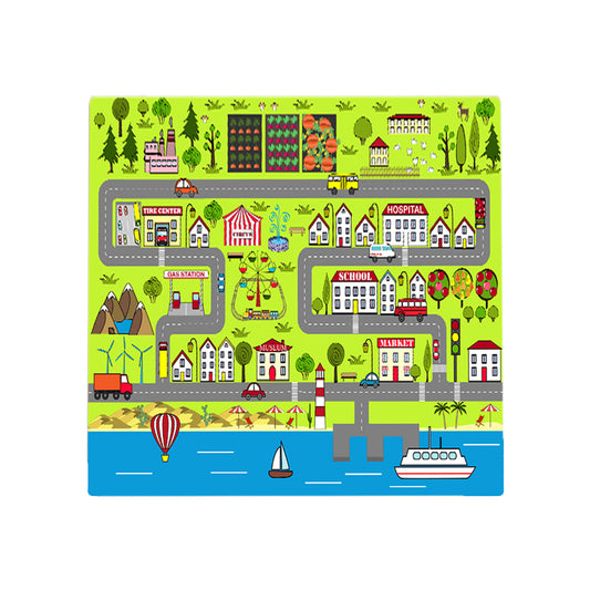 SOGA 2X 120cm Kids Rug Street Map Play Mat, Educational Baby Theme Park Area Rugs • LUZ-KidCarpet600X2